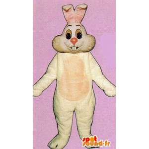 Traje do coelho branco, sorrindo - MASFR007116 - coelhos mascote