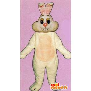 Hvit kanin kostyme, smiling - MASFR007116 - Mascot kaniner