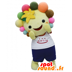 Naka mascot. Yellow snowman mascot in sportswear - MASFR27769 - Yuru-Chara Japanese mascots