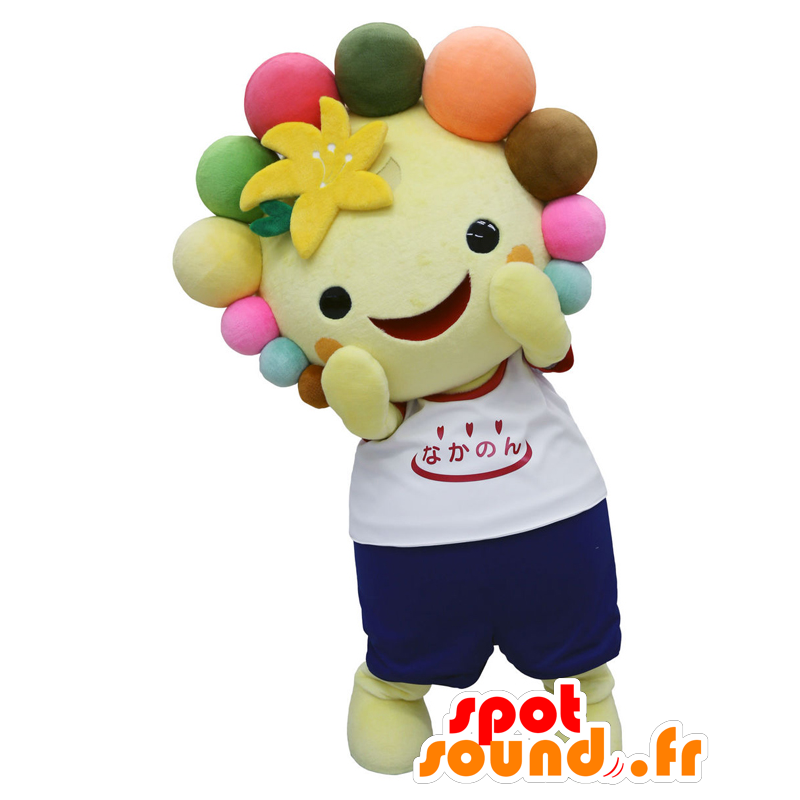 Mascota de Naka. Amarillo mascota de muñeco de nieve en ropa deportiva - MASFR27769 - Yuru-Chara mascotas japonesas