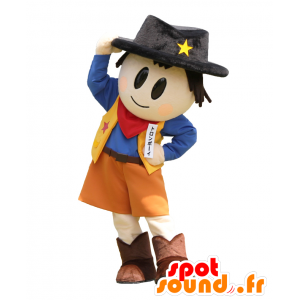 Tron-Boy Maskottchen. Cowboy-Maskottchen lächelnde - MASFR27771 - Yuru-Chara japanischen Maskottchen