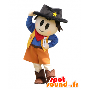 Tron-Boy mascotte. Mascotte cowboy sorridente - MASFR27771 - Yuru-Chara mascotte giapponese