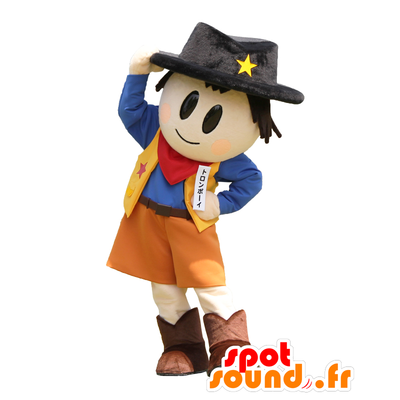 Mascot Tron-Boy. cowboy maskot smilende - MASFR27771 - Yuru-Chara japanske Mascots