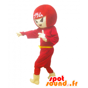 春菜マスコット、赤い衣装のスーパーヒーローマスコット-MASFR27773-日本のゆるキャラマスコット