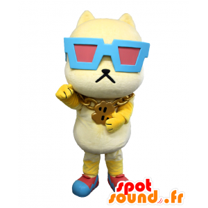 Fagioli mascotte. Mascotte grosso cane rapper bianco - MASFR27774 - Yuru-Chara mascotte giapponese