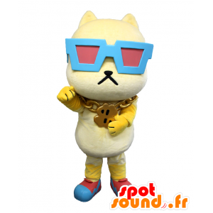 Mascot Beans. Mascotte grote witte hond rapper - MASFR27774 - Yuru-Chara Japanse Mascottes