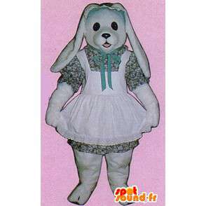 Déguisement de lapine blanche en robe - MASFR007117 - Mascotte de lapins