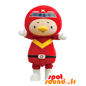 キホのマスコット。赤い衣装のスーパーヒーローのマスコット-MASFR27778-日本のゆるキャラのマスコット