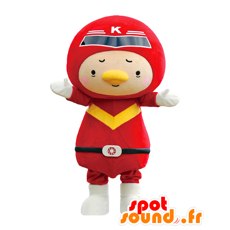 Mascotte de Kiho. Mascotte de superhéros en tenue rouge - MASFR27778 - Mascottes Yuru-Chara Japonaises