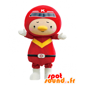 キホのマスコット。赤い衣装のスーパーヒーローのマスコット-MASFR27778-日本のゆるキャラのマスコット