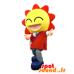 Mascot Cosi Bow. amarelo mascote parecida com o Sol e laranja - MASFR27783 - Yuru-Chara Mascotes japoneses