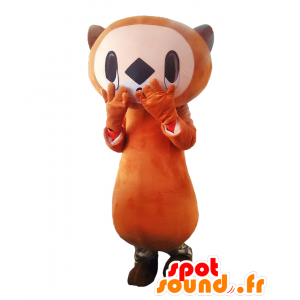 Ijirakko mascotte. Marrone e bianco castoro mascotte - MASFR27786 - Yuru-Chara mascotte giapponese