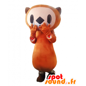 Mascot Ijirakko. bruine en witte bever mascotte - MASFR27786 - Yuru-Chara Japanse Mascottes