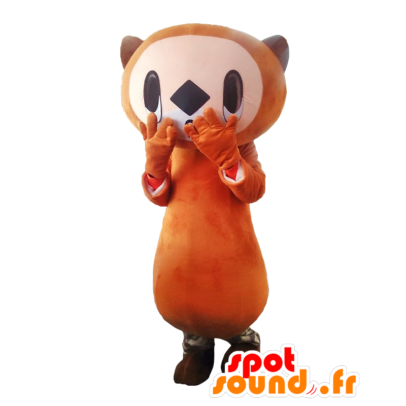 Mascot Ijirakko. Brown e mascote castor branco - MASFR27786 - Yuru-Chara Mascotes japoneses