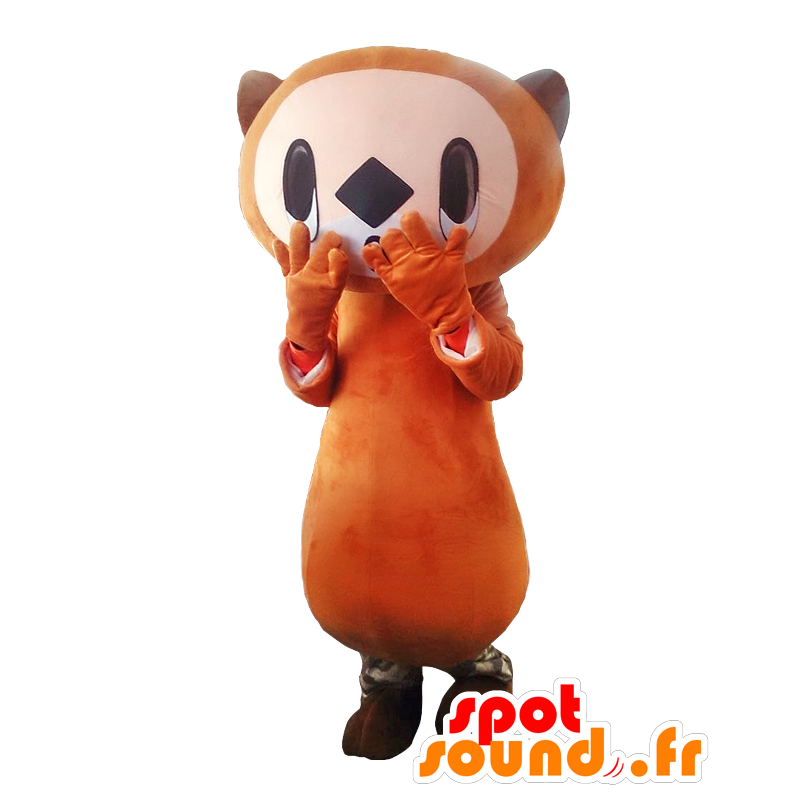 Mascot Ijirakko. bruine en witte bever mascotte - MASFR27786 - Yuru-Chara Japanse Mascottes