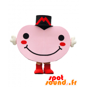 Mascotte de Maitoraru. Mascotte de bonhomme rose avec un chapeau - MASFR27788 - Mascottes Yuru-Chara Japonaises