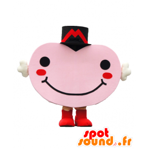 Mascotte de Maitoraru. Mascotte de bonhomme rose avec un chapeau - MASFR27788 - Mascottes Yuru-Chara Japonaises