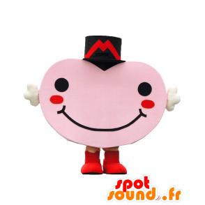 マイトラルのマスコット。帽子をかぶったピンクの雪だるまのマスコット-MASFR27788-日本のゆるキャラのマスコット