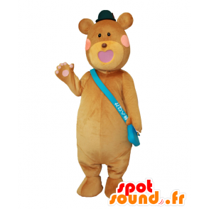 Mascot Tabikuma-kun. De la mascota del oso marrón con sombrero - MASFR27789 - Yuru-Chara mascotas japonesas
