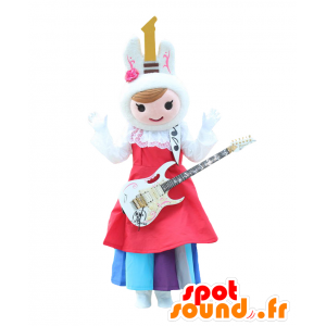 Mascot Mio Schwalbenschwanz. Mascotte Mädchen mit einer Gitarre - MASFR27791 - Yuru-Chara japanischen Maskottchen