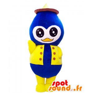 Mizumyi maskot. Blå, gul og brun fuglemaskot - Spotsound maskot