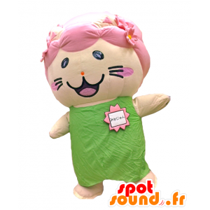 Nyan mascotte Mito. Beige mascotte gatto con una camicia - MASFR27794 - Yuru-Chara mascotte giapponese