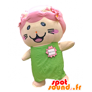 Nyan Maskottchen Mito. Beige Katze Maskottchen mit einem Hemd - MASFR27794 - Yuru-Chara japanischen Maskottchen