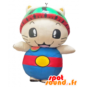 Maskot Kapitola Nyan. béžové kočka maskot, obří pes - MASFR27795 - Yuru-Chara japonské Maskoti