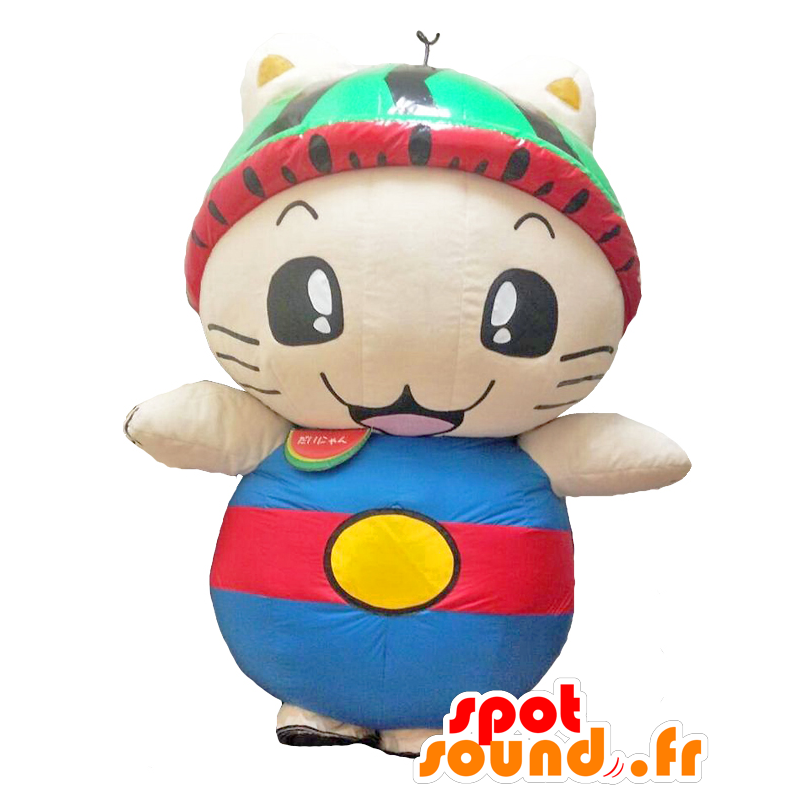 Mascot Kapittel Nyan. beige katt maskot, gigantisk hund - MASFR27795 - Yuru-Chara japanske Mascots