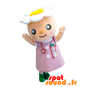 Mascot kleurrijke en bloemrijke Hyogo. White Flower mascotte - MASFR27802 - Yuru-Chara Japanse Mascottes