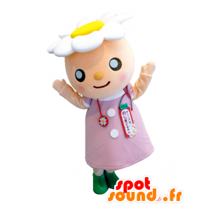 Mascotte colorato e fiorito Hyogo. Fiore Bianco mascotte - MASFR27802 - Yuru-Chara mascotte giapponese