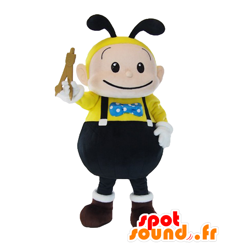 Tekuma mascotte. Ape mascotte, nero e giallo vespa - MASFR27803 - Yuru-Chara mascotte giapponese