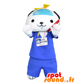 Maskot Heridoggu. Maskot velký obří bílý pes - MASFR27804 - Yuru-Chara japonské Maskoti