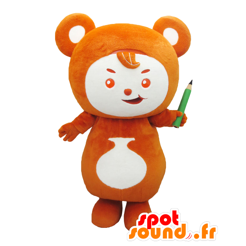 Bob mascota. De mascota de oso pardo con un lápiz - MASFR27807 - Yuru-Chara mascotas japonesas
