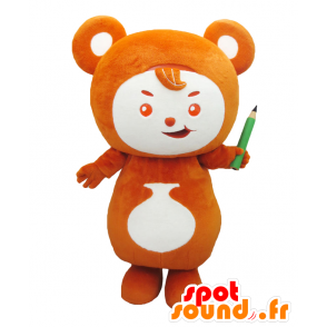 Bob mascote. de mascote urso marrom com um lápis - MASFR27807 - Yuru-Chara Mascotes japoneses