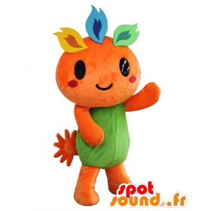 Sorarin maskot. Orange monster maskot med flammer - Spotsound