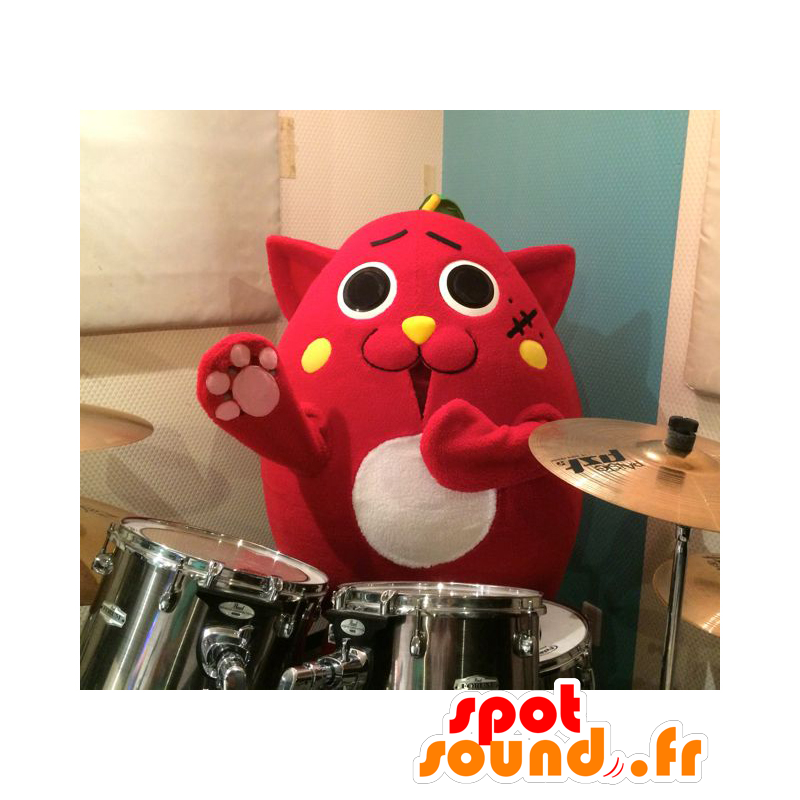 Mascot Nyangosuta. kaikki pyöreä punainen kissa maskotti - MASFR27811 - Mascottes Yuru-Chara Japonaises