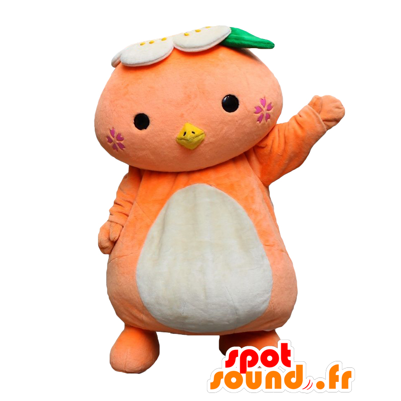 Mimappa Maskottchen. Maskottchen-große weiße und orange chick - MASFR27813 - Yuru-Chara japanischen Maskottchen