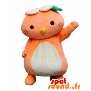 Mimappa mascot. Mascot big white and orange chick - MASFR27813 - Yuru-Chara Japanese mascots