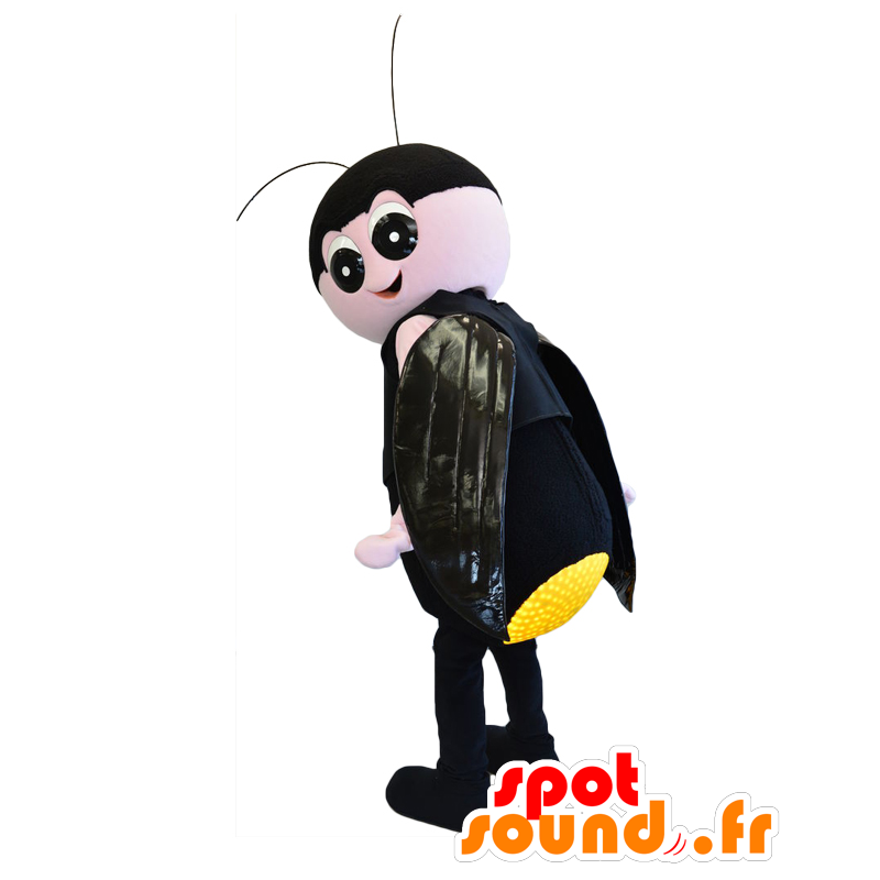 Bello giallo e nero mascotte euforico. Mascotte Bee - MASFR27817 - Yuru-Chara mascotte giapponese