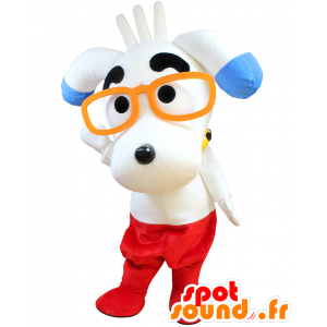 Vision-kun mascot. Big dog mascot with glasses - MASFR27819 - Yuru-Chara Japanese mascots