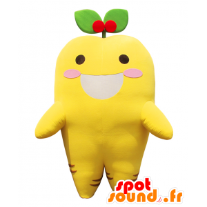 Carrot-chan Maskottchen. Gelbe und grüne Karottenmaskottchen - MASFR27820 - Yuru-Chara japanischen Maskottchen