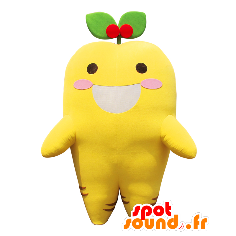 Carrot-chan mascot. Yellow and green carrot mascot - MASFR27820 - Yuru-Chara Japanese mascots