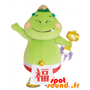 Mascot Fukuten. grønn mann maskot, troll - MASFR27825 - Yuru-Chara japanske Mascots