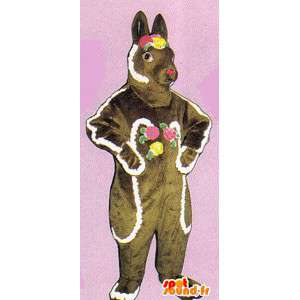 Brown traje de conejo así galleta - MASFR007122 - Mascota de conejo