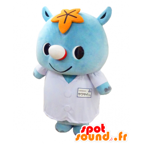 Antheren Zai Kun-Maskottchen. Blau-Nashorn-Maskottchen - MASFR27831 - Yuru-Chara japanischen Maskottchen