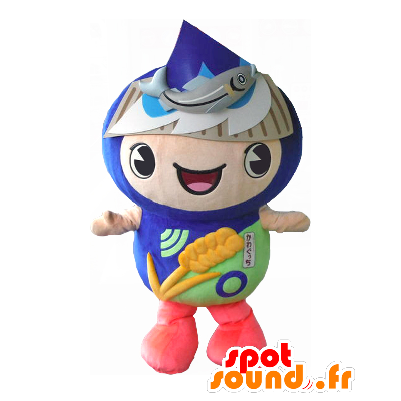 KawaGutchi mascot. Mascot with a fish on the head - MASFR27832 - Yuru-Chara Japanese mascots