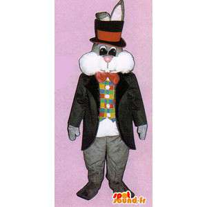 Coelho cinzento elegante fantasia de mascote - MASFR007123 - coelhos mascote
