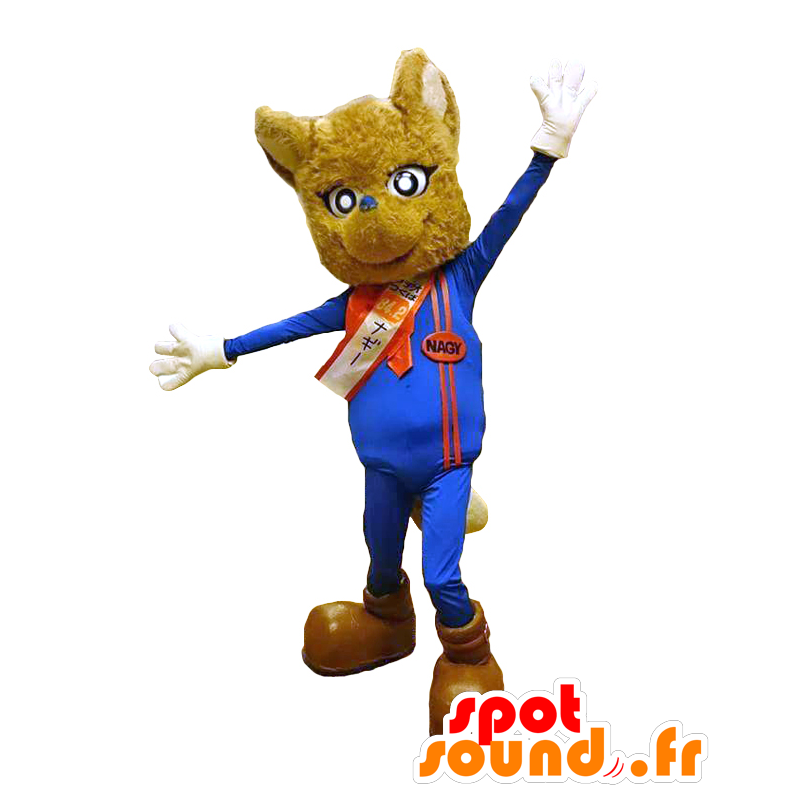 Mascot Nagy. mascote gato marrom no sportswear - MASFR27838 - Yuru-Chara Mascotes japoneses