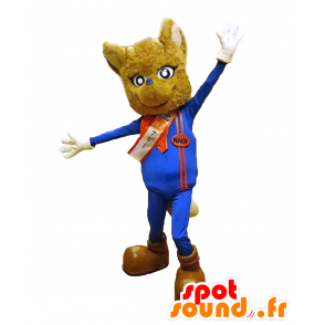 Nagy mascotte. Brown gatto mascotte in abbigliamento sportivo - MASFR27838 - Yuru-Chara mascotte giapponese